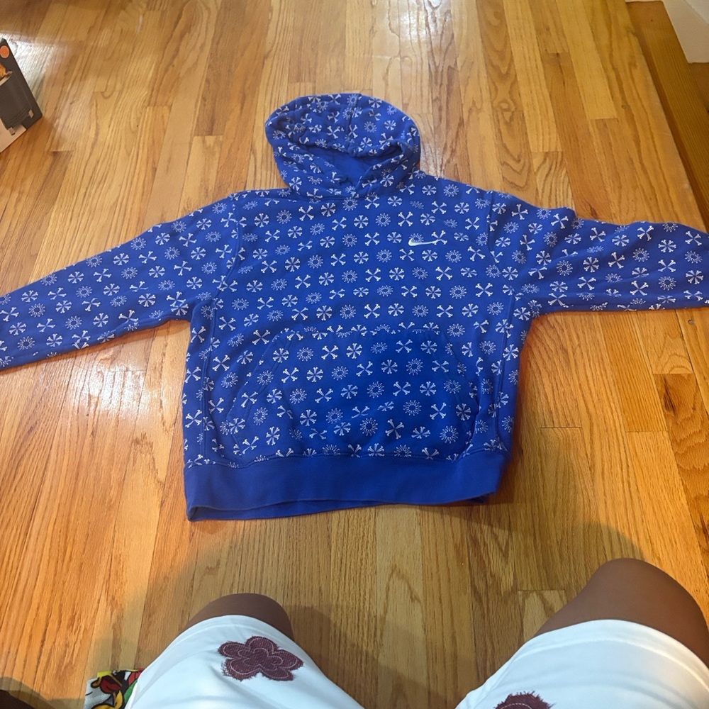 Nike Kids Blue Patterned Hoodie